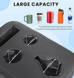 Upgraded Car Cup Holder with Dual Secure Straps, Back Seat Cup Holder for Car, PU Leather Truck Cup Holder, Boat Tray Organizer for Trucks, Minivans, SUVs, RVs, Holds Coffee, Snacks, Cell Phone