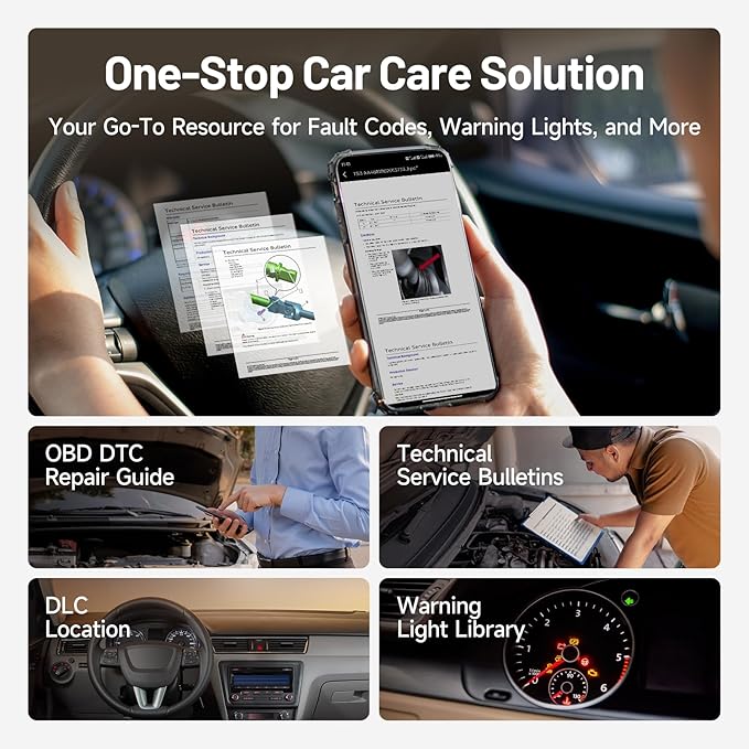 TOPDON Carpal OBD2 Scanner Bluetooth - Scanner for Car, AI-Assisted All System Diagnostic Tool for iOS & Android, Vehicle