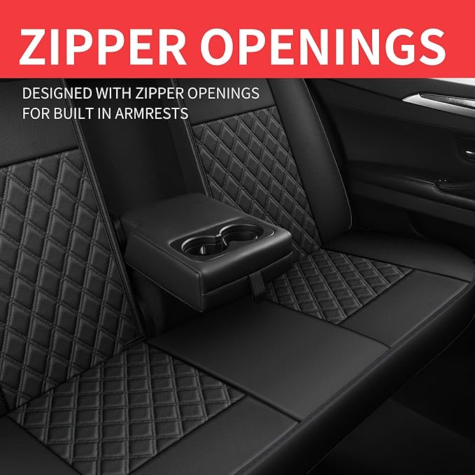 Car Seat Covers Full Set, Breathable and Waterproof Napa Leather Car Seat Cover, Interior Universal Fit for Cars, Sedans, SUV