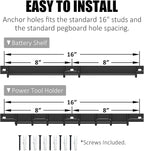 UNITEDPOWER Wall Mounted Drill Rack & Tool Shelf, Power Tool Organizer Holder, Heavy Duty Utility Storage Rack for Cordless, 