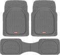 Motor Trend FlexTough Floor Mats for Cars, Gray Deep Dish All-Weather Mats, Waterproof Trim-To Fit Automotive Floor Mats for Trucks SUV, Universal Liner Car Accessories