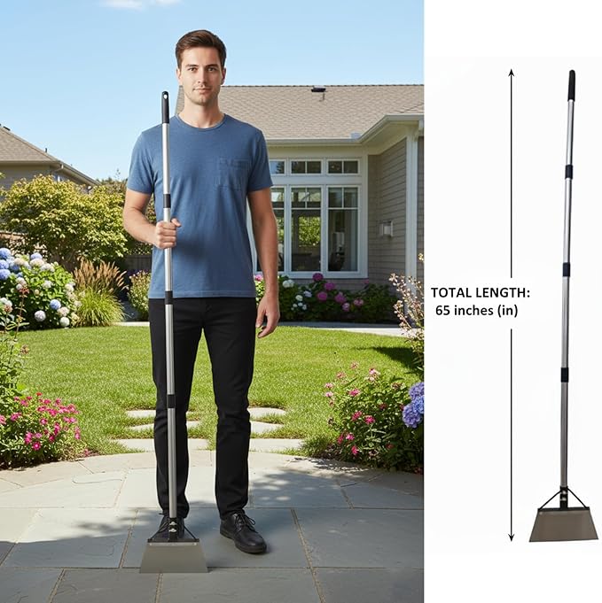 Garden Flat Shovel, 60in Heavy Duty Multi-Purpose Cleaning Shovel, Floor Scraper, Snow Shovel, for Trimming Lawn Edges, Removing ice and Snow, and Cleaning The Ground