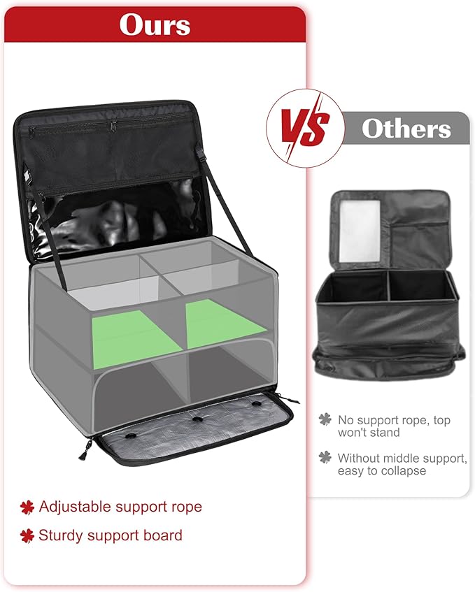 Golf Trunk Organizer, Waterproof Car Golf Locker with Separate Ventilated Compartment for 2 Pair Shoes, Golf Storage for Balls, Tees