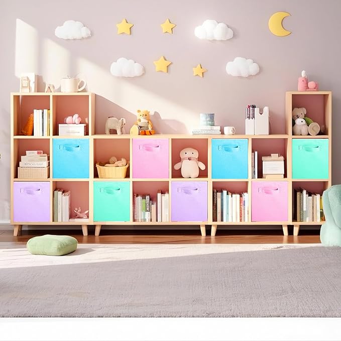 ShellKingdom Storage Bins, Foldable Fabric Storage Cubes And Cloth Organizer Drawer For Closet And Toys, 13 X 13 X 13 INCH, 8