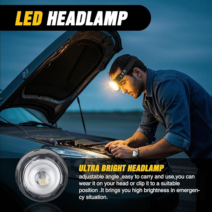 Nilight Car Emergency Kit with Jumper Cable Air Compressor Tire Repair Essential Tools First Aid Alligator Connector Electric