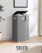 SOLEDI Laundry Hamper with Lid 100L Large & Tall Collapsible Laundry Basket, Clothes Hamper with Bag Removable Easy to Carry,