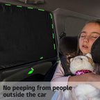 ZATOOTO Car Window Curtains - 2 Pcs Black Silk Side Rear Protection Covers - Magnetic Privacy Sun Shade Keeps Cooler for Baby Kids Sleeping