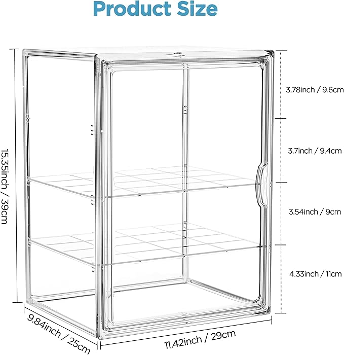 HBlife Baby Bottle Storage Organizer for Countertop Cabinet, 3 Tiers Adjustable Clear Acrylic Bottles Storage Station Case Bo