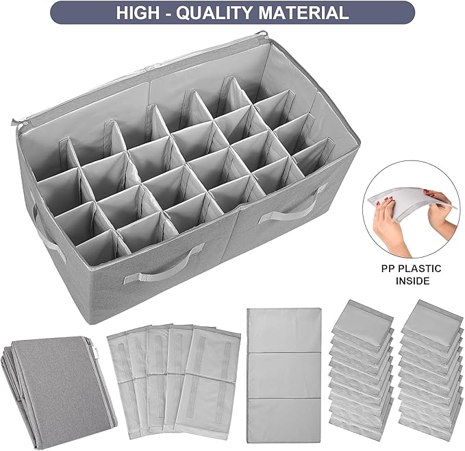 Moteph Shoe Organizer Closet Storage Solution with Clear Cover & Adjustable Dividers for Shoes, Handbags, Blankets, Linen, Cl