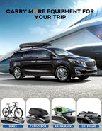 Roof Rack Cross Bars 220lbs Compatible with Kia Sedona 2015-2021,Heavy Duty Aluminum Lockable Roof Rails Crossbars Cargo Canoe Black Rooftop Cargo Carrier Luggage.