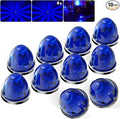 BJZ 10Pcs Blue Watermelon LED Strobe+Constant Marker Lights Dual Function Watermelon-Shaped Side Marker Clearance Tail Top Cap Roof Lights for Trailer Truck Semi-Trailer Heavy-Duty Truck Bus Van