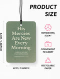 Coquette Green Bow Christian Car Air Freshener 4 Pcs, Retro Sage Green Religious Hanging Air Freshener for Cars Closet Drawer