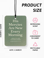 Coquette Green Bow Christian Car Air Freshener 4 Pcs, Retro Sage Green Religious Hanging Air Freshener for Cars Closet Drawer