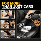 Car Leather Cleaner and Conditioner Kit, Leather Care Cleaning Kit with Horse Hair Cleaning Brush - Safe for Car Interiors, F