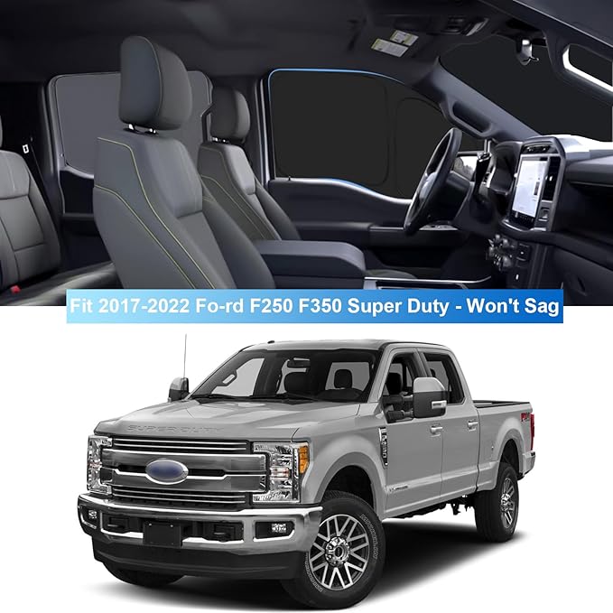 Front Side Window Sun Shade for 2016-2023 Toyo-ta Tacoma Accessories, Foldable Window Sunshade Sun Visor Protector, Side Window Shades Sun Shield Blocks UV Rays Heat, Pack of 2