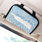 Car Tissue Holder Car Visor Organizer Tissue Box Holder for Car Sun Visor Organizer with Car Vehicle Accessories Essentials Interior for Women Men Leopard Print Sky Blue