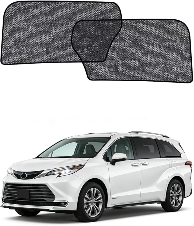 Car Window Shades for Toyota Sienna(2020-2024), 2-Pack Rear Window Sun Shades for Baby – Breathable Mesh, UV & Heat Blocker, Privacy Protection for Camping, Travel, Sleep & Nursing