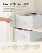 SONGMICS Set of 6 Large Size Wardrobe Clothes Organizers, 6-Compartment Foldable Drawer Organizers with Handles, 16.5 x 11.8 