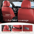 Coverado Car Seat Covers Full Set, Car Seat Protector Waterproof, Nappa Leather Car Seat Cushion, Seat Covers for Cars, Front
