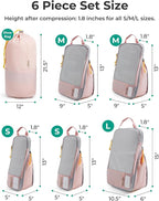 BAGSMART 6 Set /4 Set/2 Set Compression Packing Cubes for Travel, Lightweight Luggage Organizer Bags, Durable Space Saver Bag