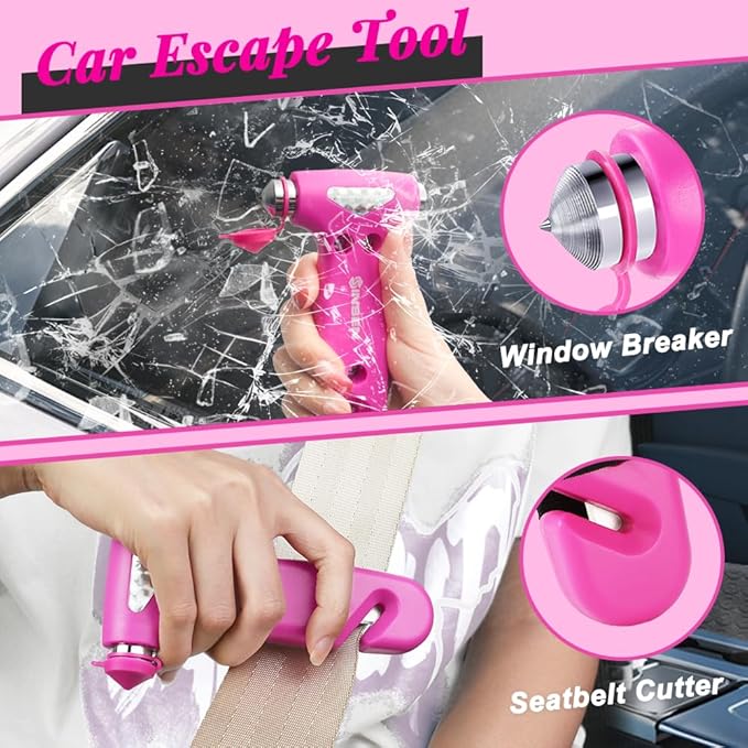 SINSEN Car Safety Hammer, Automotive Window Breaker and Seatbelt Cutter for Women, Roadside Emergency Kit, 3 in 1 Escape Tool