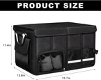 Car Trunk Organizer, 52L Collapsible Car Storage Waterproof Trunk Organizer with Lid & Handle, Multi Compartment Oxford Cargo