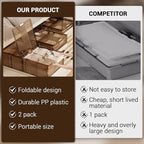 2Pack Under Bed Storage Containers, Stackable Rolling Storage Plastic Containers, Multi-Purpose Rolling Low Profile Bins with