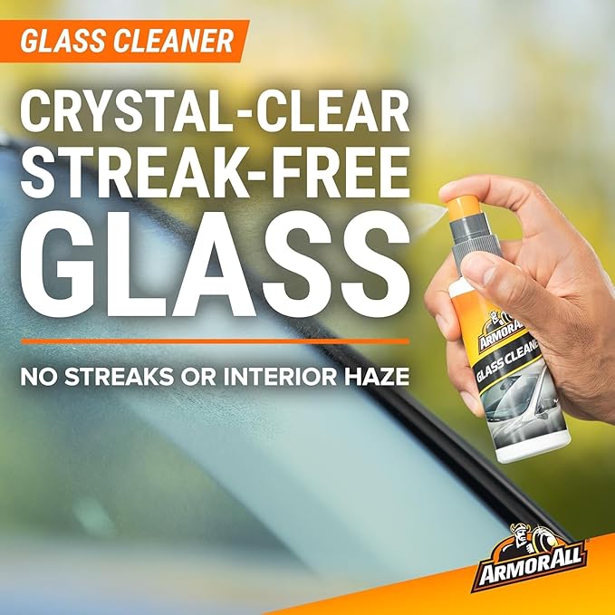 Armor All Car Wash and Car Interior Cleaner Kit, Includes Towel, Tire Foam, Glass Spray, Protectant Spray and Cleaning Spray,