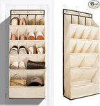 FENTEC 1 Pack Over the Door Shoe Organizers, Hanging Shoe Organizer with Large Deep Pocket Shoe Holder for Closet Shoes Rack 