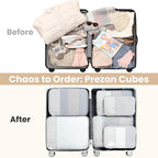 Compression Packing Cubes for Travel, Lightweight Vacation Travel Essentials, Travel Accessories for Suitcase Organizer Bags 