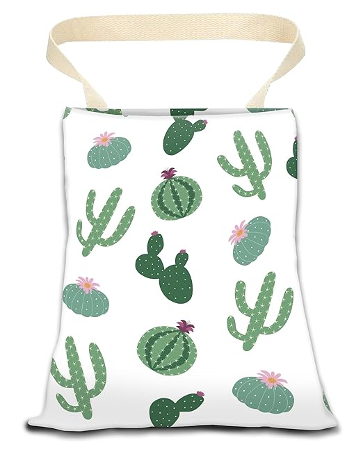 Car Trash Can, Durable Hanging Car Trash Garbage Bag, Cute Automotive Garbage Cans Organizer, Cute Green Cactus