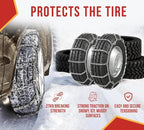 Mytee Products 2 Pair CAM Square Link Snow Chains Compatible w/ 22.5" Rim Diameter & 11" Wide Car Pickup Low-Duty Trucks SUV 