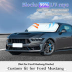 Sun Shade Sunshade for Ford Mustang 2015-2025 2026 Windshield Cover, 4-Layers Sun Shield 250T Silver Coating Sun Visor Foldable Window Shade Blocks UV Rays Car Accessories (NOT for Mach-E)