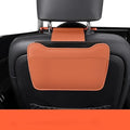 Car Leather Trash Can for Headrest, Hanging Garbage Bin, Waterproof Foldable Stroage Organizer for Car, Multipurpose Interior Accessories for SUV Truck RV Camping(Orange Seat headrest)