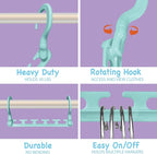 Wonder Hanger Max 10-Pack Space Saving Hangers, Reinforced Hooks Swivels 360°, Cascading Hanger, Teens, College Dorms, Kids &
