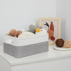 Bidtakay Small Storage Baskets for Organizing [4-Pack] Fabric Storage Bins for Baby Organizer Shelf Baskets for Nursery Stora