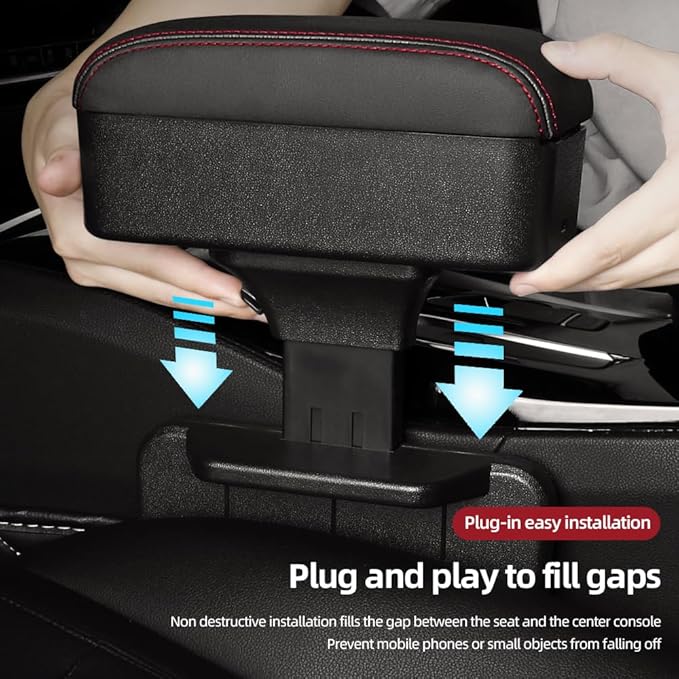 JEYODA Car Armrest Box with Cup Holder Car Central Liftable Armres Storage Organizer Box Arm Rest，Car Seat Gap Filler Organiz