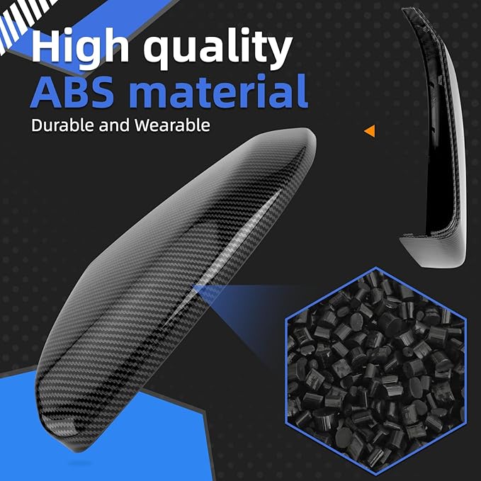 Driver Side Mirror Cover Replacement for Honda Civic 2016-2021, Insight 2019-2021 - Left Side Mirror Covers, Rear View Mirror Cap Carbon Fibre