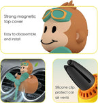 Pilot Monkey Cute Car Diffuser - Rotating Propeller Cartoon Automotive Air Outlet Fan Creative Car Perfume Decoration - Autom