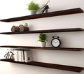 PHPH 48 Inch Wood Floating Shelves for Wall, Wooden Wall Shelves for Bedroom, Set of 4 Brown