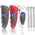 Frienda 3 Pcs Digital Tire Pressure Gauge Backlight LCD Car Pencil Air Pressure Gauge Heavy Duty Chrome Metal Head Stainless Steel Body Measurement Tool for Cars Motorcycles Trucks Bikes Tires