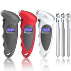 Frienda 3 Pcs Digital Tire Pressure Gauge Backlight LCD Car Pencil Air Pressure Gauge Heavy Duty Chrome Metal Head Stainless Steel Body Measurement Tool for Cars Motorcycles Trucks Bikes Tires