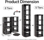 Shoe Racks for Closet, 5 Tiers Stackable Shoe Rack for Front Door Entrance Free Standing Plastic Shoe Stand Narrow Tall Verti