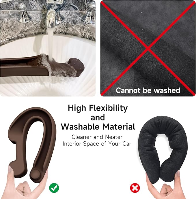 Car Seat Gap Filler Set of 2, 3IN1 Seat Side Gap Filler Plug with Storage Slot & Hook Function, Soft Foam Universal Fit Car SUV Truck Fill Gap Between Seats Console Organizer（Narrow Brown）