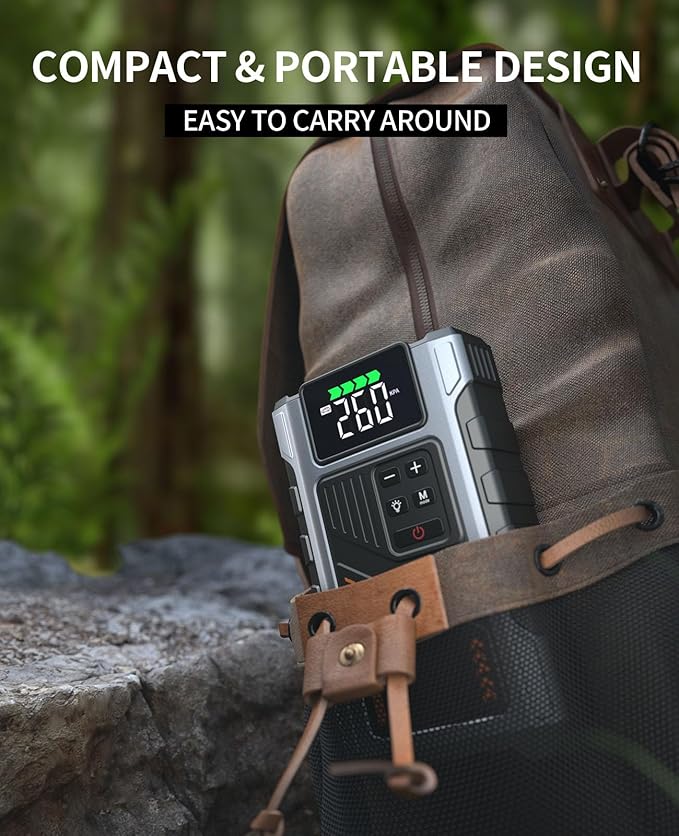Portable Jump Starter with Air Compressor 4500A Peak with 150PSI Tire Inflator, Jump Box for 12V Car Battery Power Booster