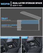 for 2Pcs Center Console Armrest Organizer Tray ABS Materials& Silicone Cup Holder Insert Compatible with 2025-2026 Toyota 4runner - 6th Gen 4Runner