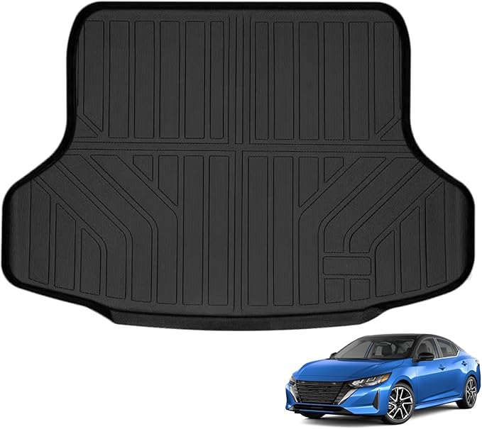 Auxko All Weather Cargo Mat Fit for Nissan Sentra 2026 2025-2020 TPE Trunk Liner Sentra Accessory All Season Guard Odorless Anti-Slip Black