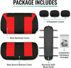 FH Group Automotive Car Seat Covers Rear Set Premium 3D Air Mesh Seat Covers, Airbag Compatible and Split Bench Cover Univers