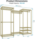 VIPEK V5 Portable Closet Wardrobe Heavy Duty Clothes Rack, Freestanding Metal Clothing Racks Custom Closet Racks with 8 Adjus