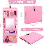 Hanging Toiletry Bag with Mirror for Men Women Travel Kit Large Foldable Beauty Dance Makeup Bag Organizer Storage Waterproof
